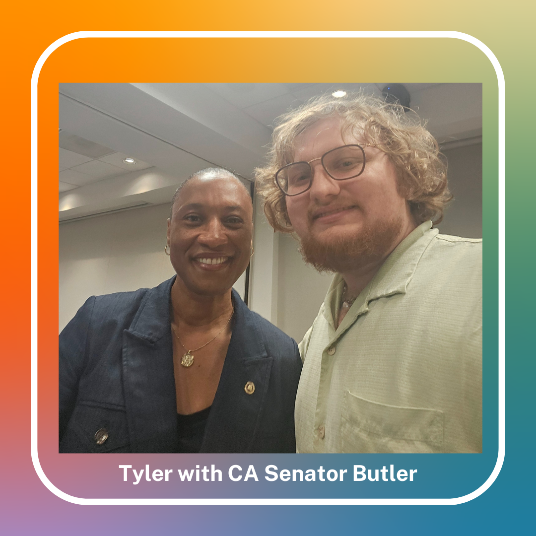 Tyler pictured with CA Senator Butler